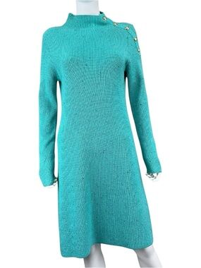Talbots Aqua Sweater Dress Size S